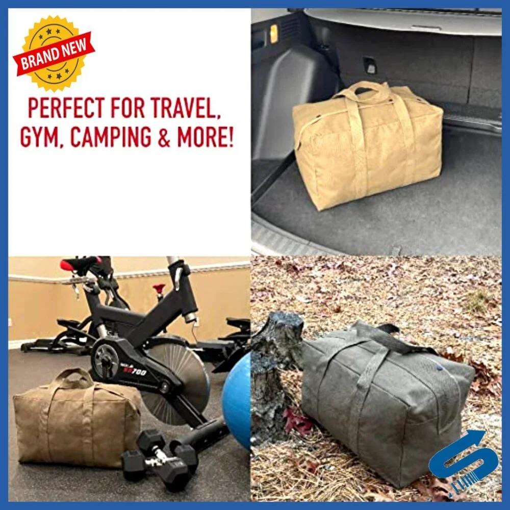 Extra Large Canvas Travel Duffle Bag 75L Capacity Rugged Cargo Style